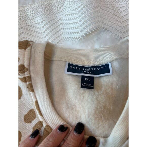 Karen Scott NWOT XXL Cheetah sweatshirt - Picture 5 of 6